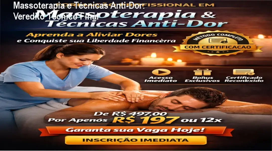 Formação Massoterapia e Técnicas Anti-Dor Prof. Wendel José bastidores e funcionamento