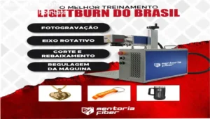 Interface do software Lightburn sendo utilizada para gravação profissional em fibra laser