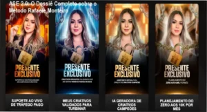 Interface do treinamento ASE 2.0 da Rafaele Monteiro demonstrando estratégias de vendas para Shopee e TikTok Shop