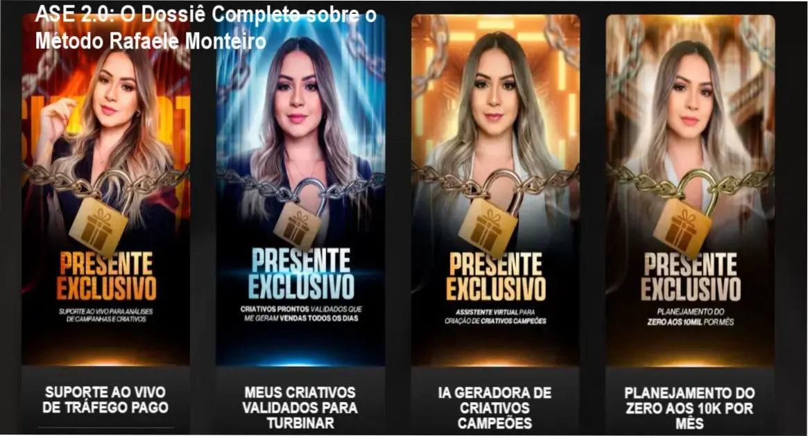 Interface do treinamento ASE 2.0 da Rafaele Monteiro demonstrando estratégias de vendas para Shopee e TikTok Shop