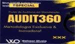 Interface do Método AUDIT360 demonstrando checklists de auditoria de manutenção industrial