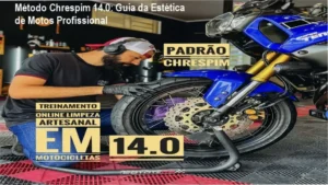 Demonstração técnica de detalhamento e limpeza artesanal em motocicleta profissional