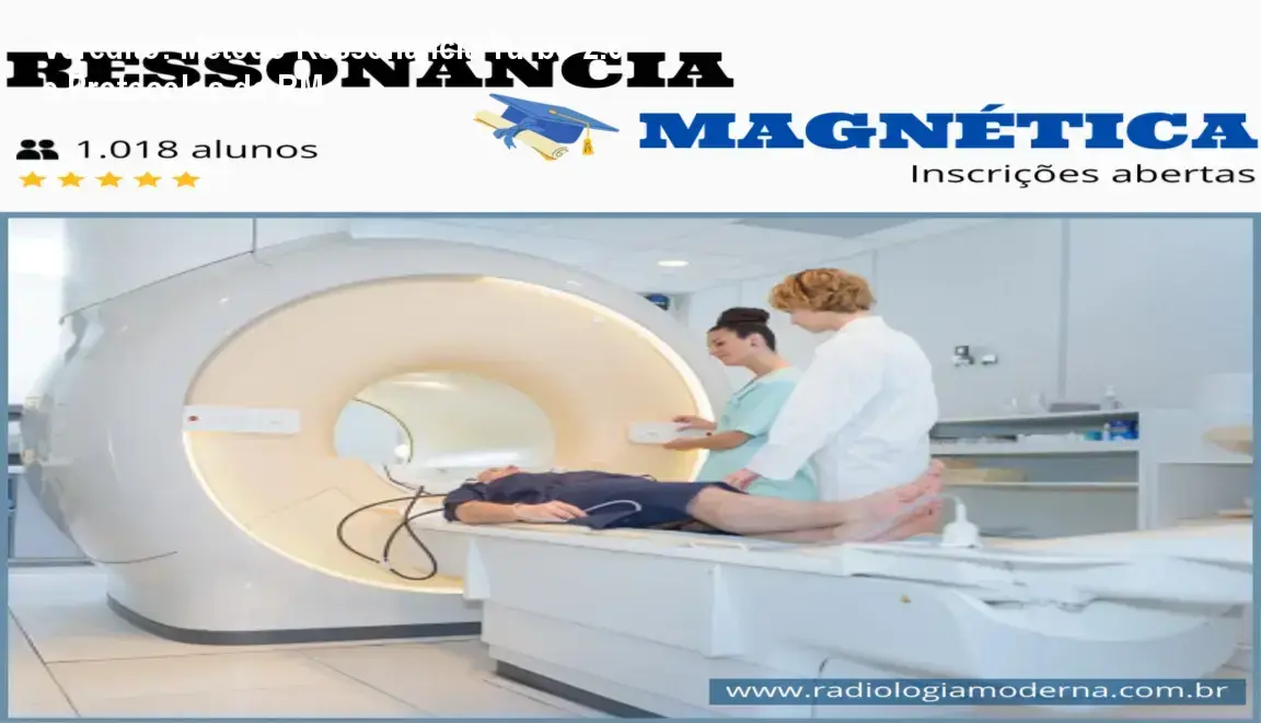 Tela do curso Método Ressonância Turbo 2.0 demonstrando posicionamento de exame de ressonância magnética