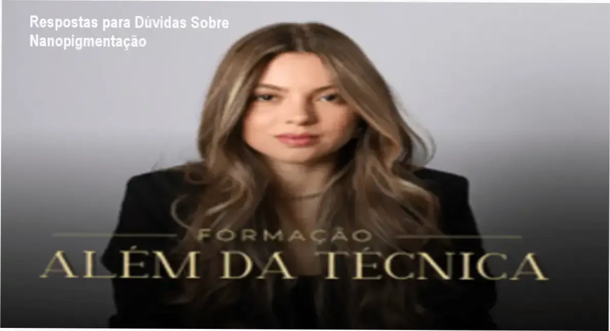 Guia tutorial do curso Além da Técnica de Izabella Reis, mostrando como o curso ensina nanopigmentação prática e estratégias para atrair clientes.