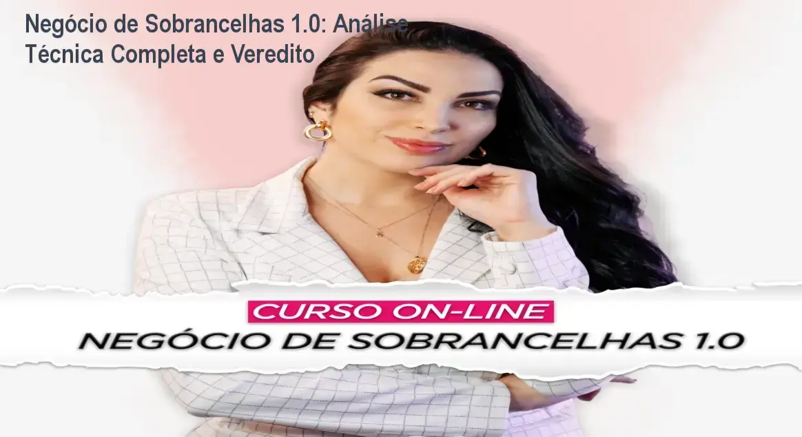 Capa da análise técnica do curso Negócio de Sobrancelhas 1.0 da Camila Katia mostrando módulos de design e gestão