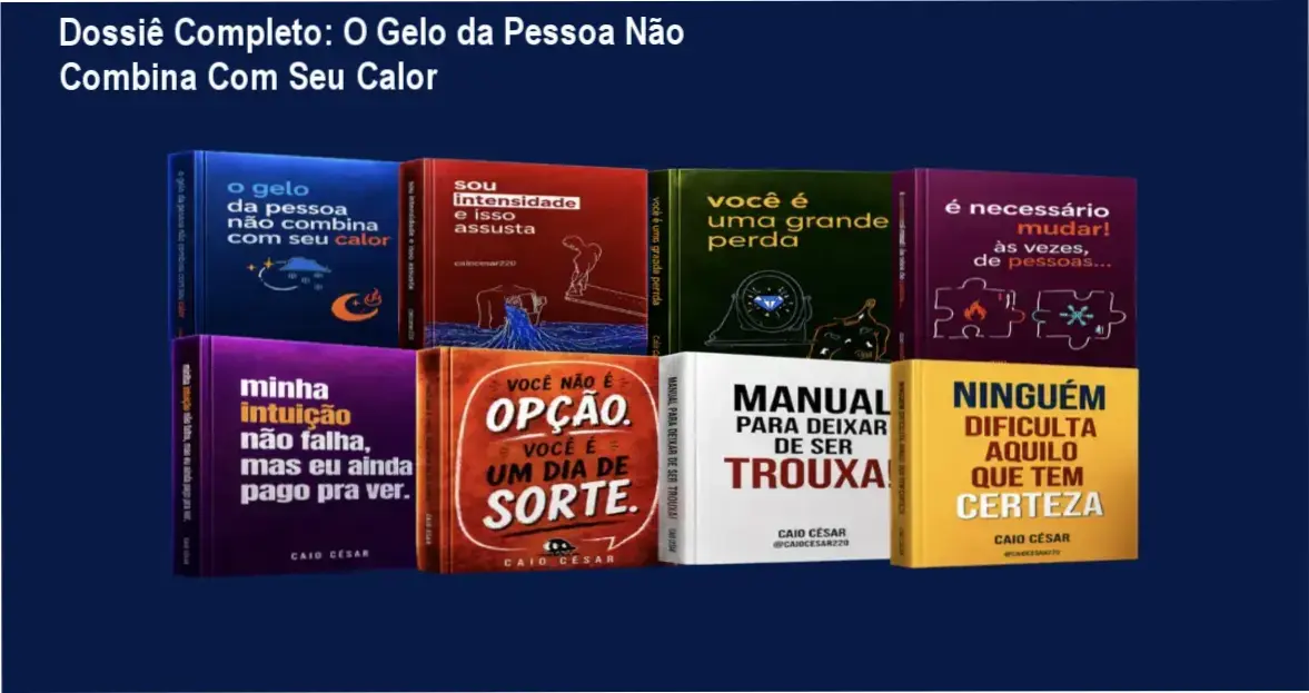 Capa do combo de livros O Gelo da Pessoa Não Combina Com Seu Calor de Caio César da Silva sobre amor-próprio