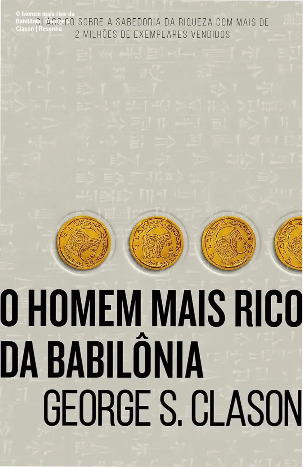 Capa do livro O homem mais rico da Babilônia edição portuguesa com destaque para conceito de riqueza