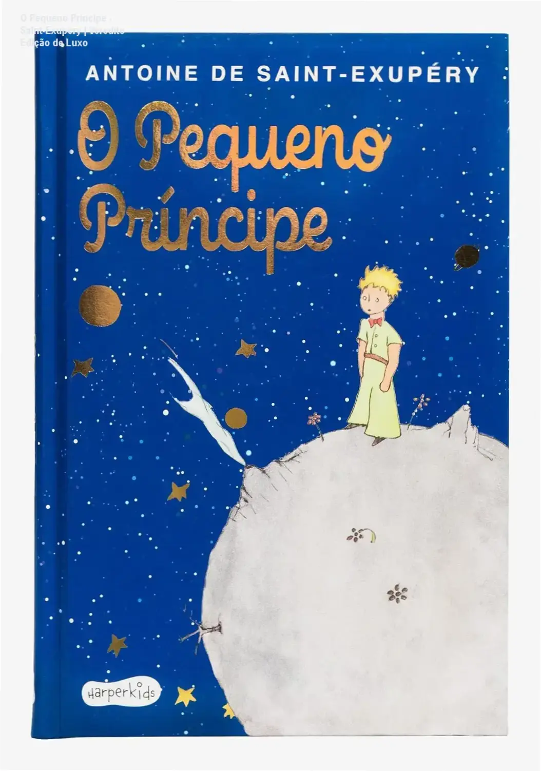 Livro O Pequeno Príncipe edição de luxo com capa dura almofadada e aquarelas originais do autor