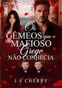 Capa do eBook Os gêmeos e o mafioso grego de J.S Cherry, com ilustração dos gêmeos e atmosfera de máfia grega