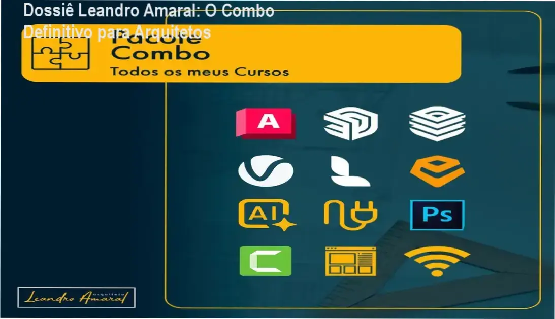 Interface do sistema de cursos do Arquiteto Leandro Amaral exibindo módulos de IA e modelagem 3D