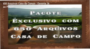 Portfolio de 650 arquivos de casas de campo com plantas baixas e modelos 3D