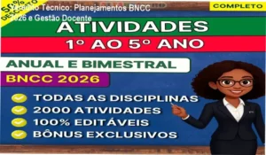 Documentos de Planejamentos BNCC 2026 organizados para gestão docente