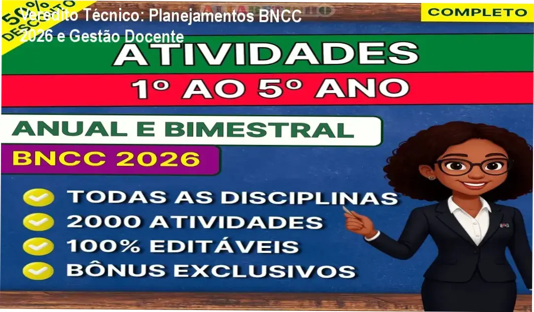 Documentos de Planejamentos BNCC 2026 organizados para gestão docente