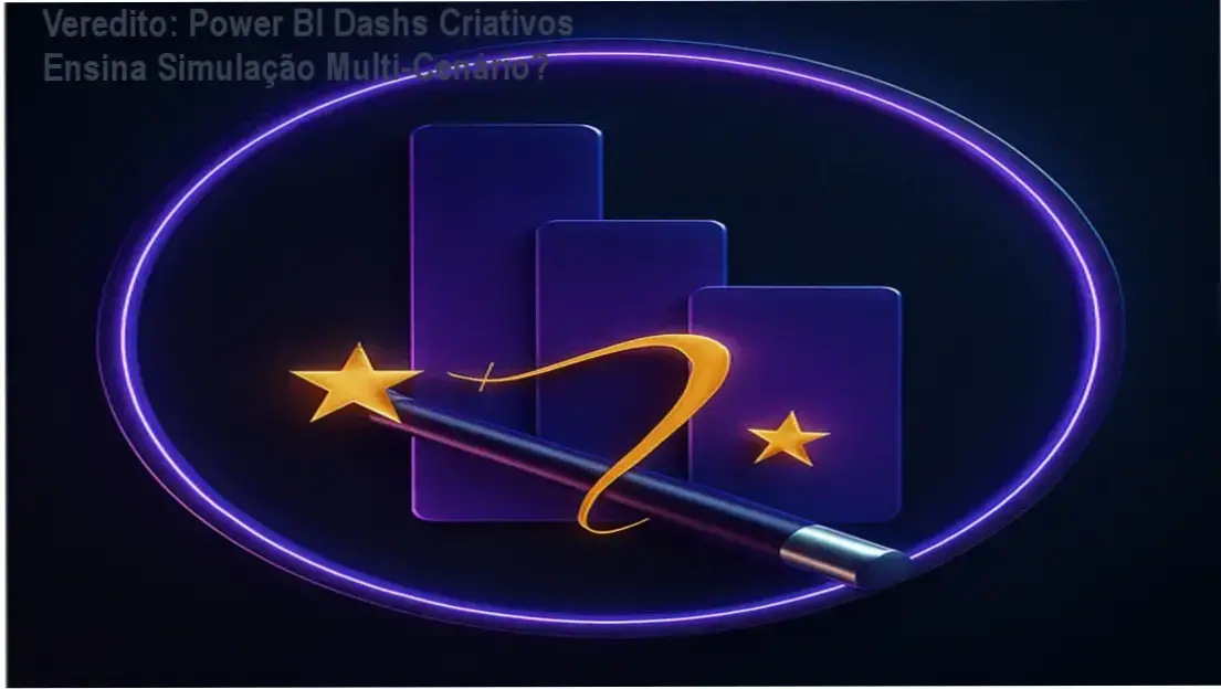 Dashboard Power BI com parâmetros What-If e storytelling visual do curso Dashs Criativos