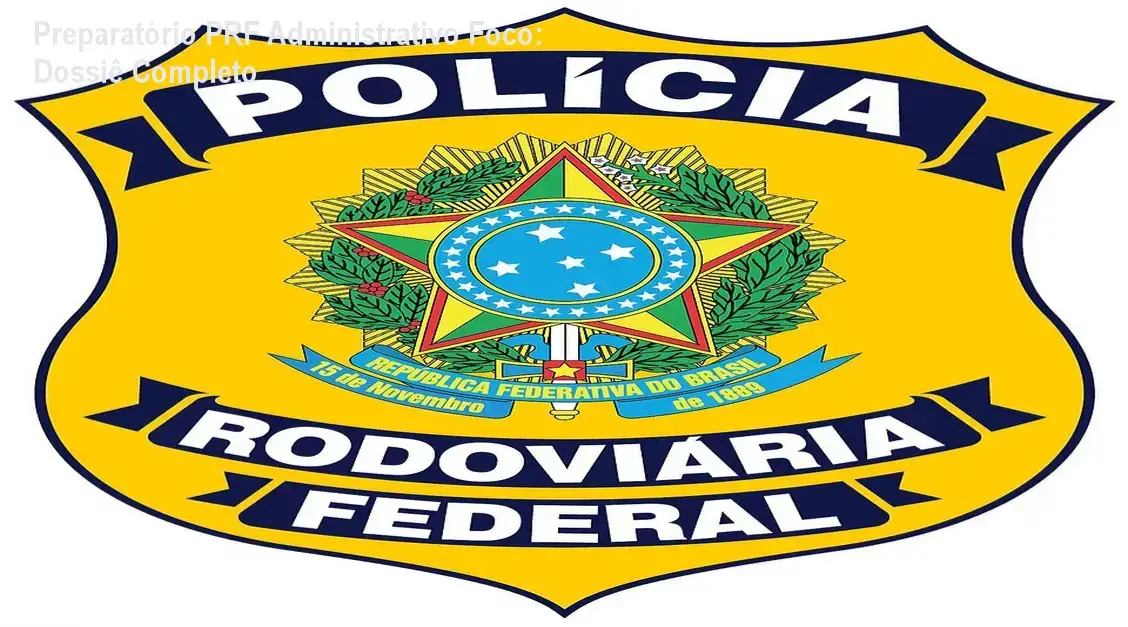 Capa digital do material de estudos Preparatório PRF Administrativo Foco com simulados e questões