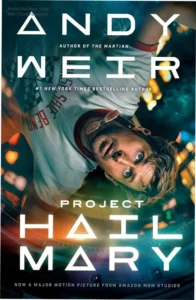 Capa do ebook Project Hail Mary de Andy Weir em um dispositivo Kindle