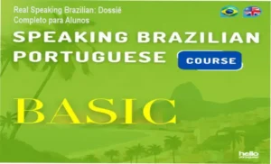 Estudante utilizando computador para estudar o curso de português Real Speaking Brazilian da Carmen Moura