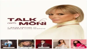 Visão geral do evento Talk com Moni 6 focado em redes sociais como negócio e branding de luxo