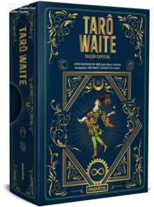 Box Tarô Waite Edição Especial contendo baralho de 78 cartas e livro guia para leitura intuitiva