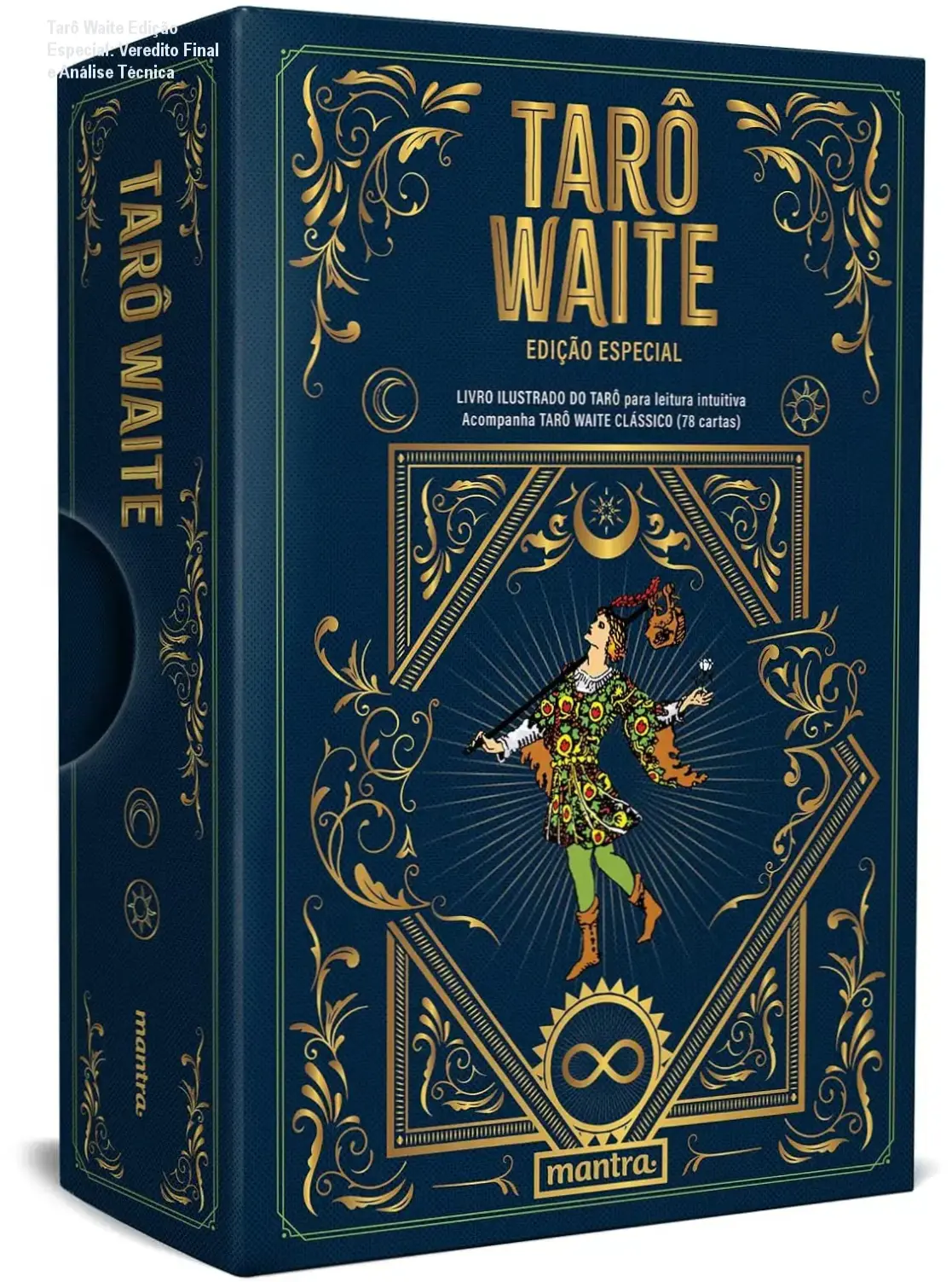 Box Tarô Waite Edição Especial contendo baralho de 78 cartas e livro guia para leitura intuitiva