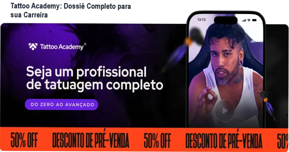 Estúdio de tatuagem profissional com equipamentos e foco em técnica de aplicação