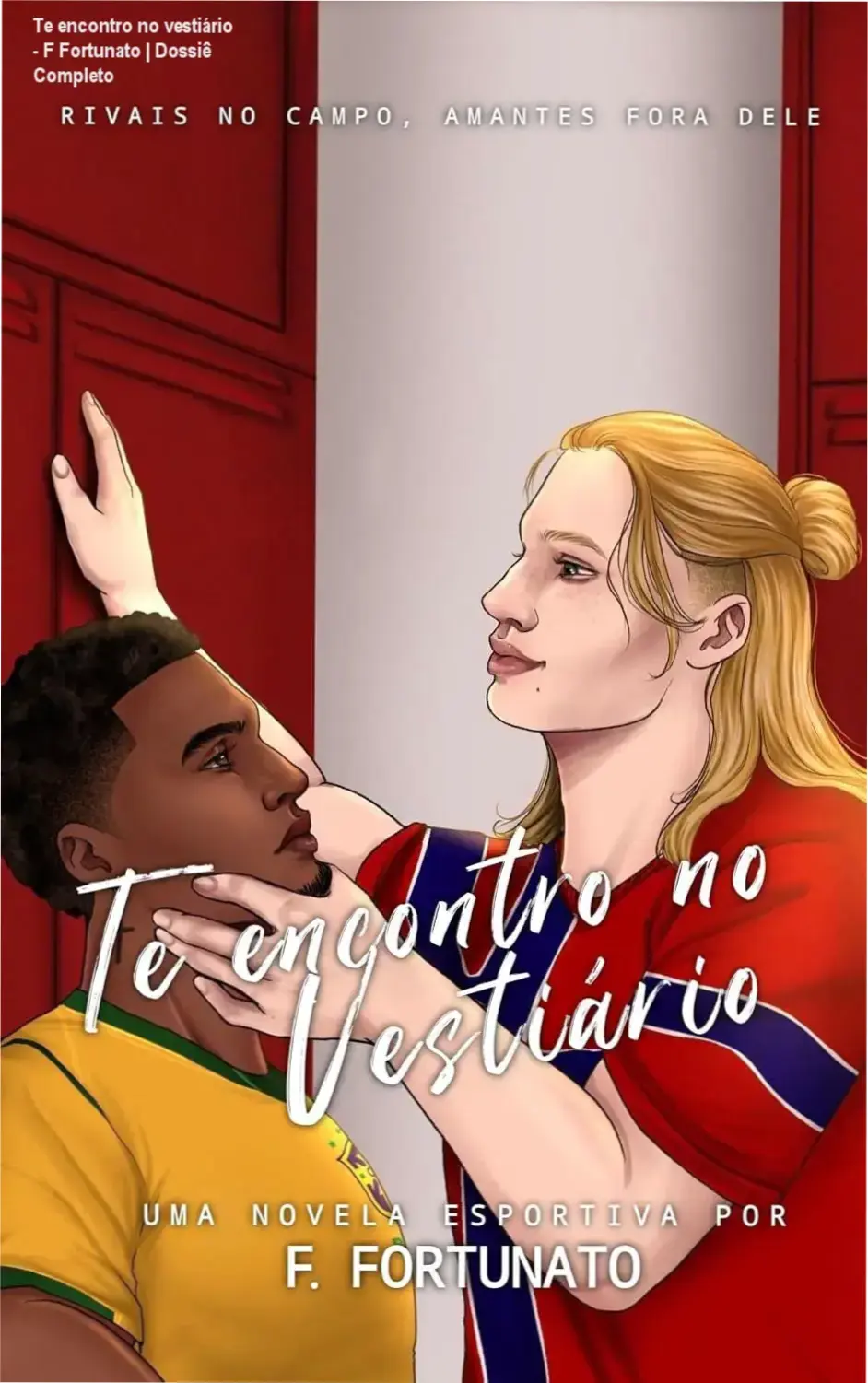Capa do eBook Te encontro no vestiário de F Fortunato, romance MM esportivo focado em futebol.