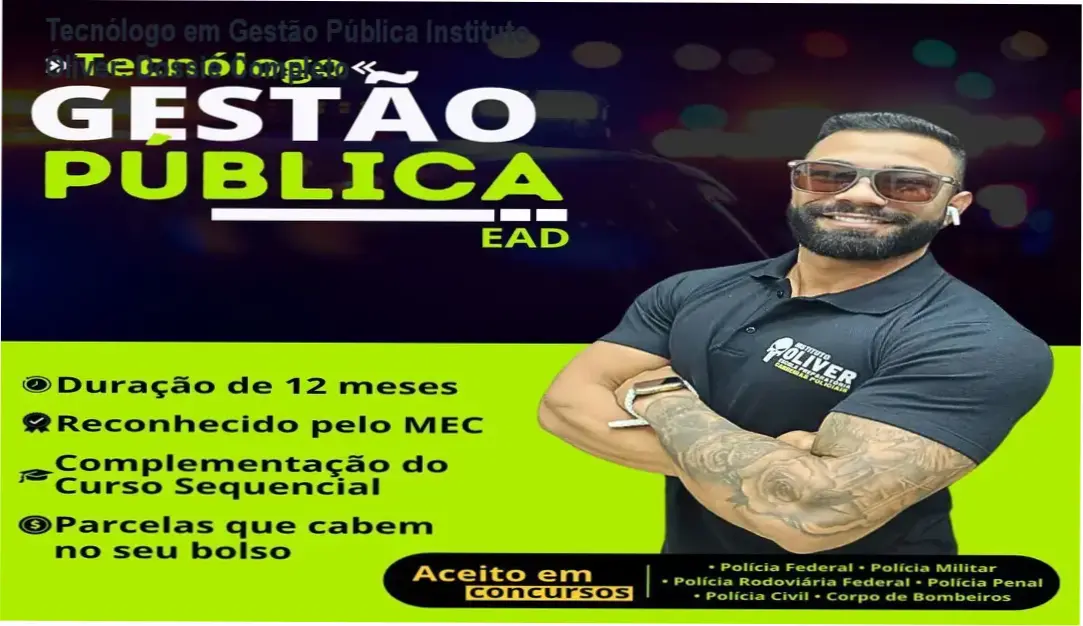Estudante utilizando computador para cursar o Tecnólogo em Gestão Pública do Instituto Óliver focado em concursos públicos