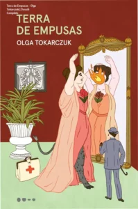 Capa do livro Terra de Empusas de Olga Tokarczuk em ambiente de leitura