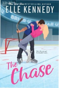 Capa do ebook The Chase de Elle Kennedy, romance college hockey Briar U