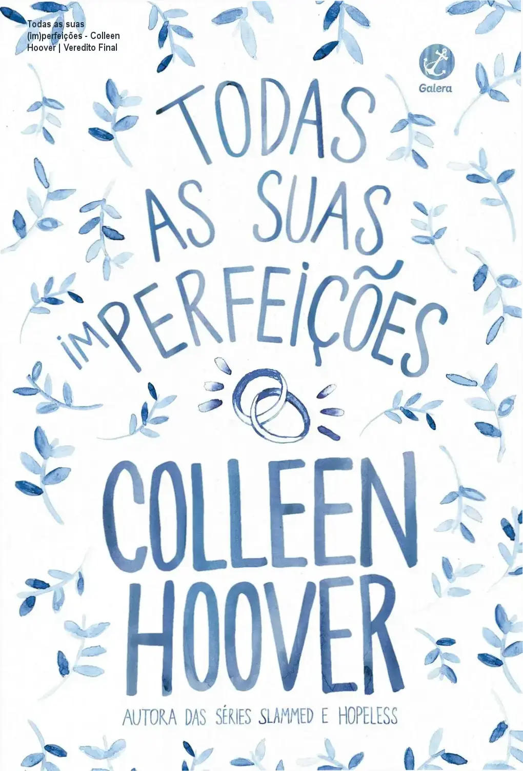 Capa do livro Todas as suas (im)perfeições de Colleen Hoover em formato digital