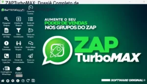 Interface do ZAPTurboMAX demonstrando automação de mensagens e chatbot com IA