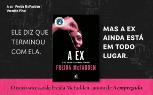 Capa do ebook A ex de Freida McFadden exibida em um dispositivo Kindle