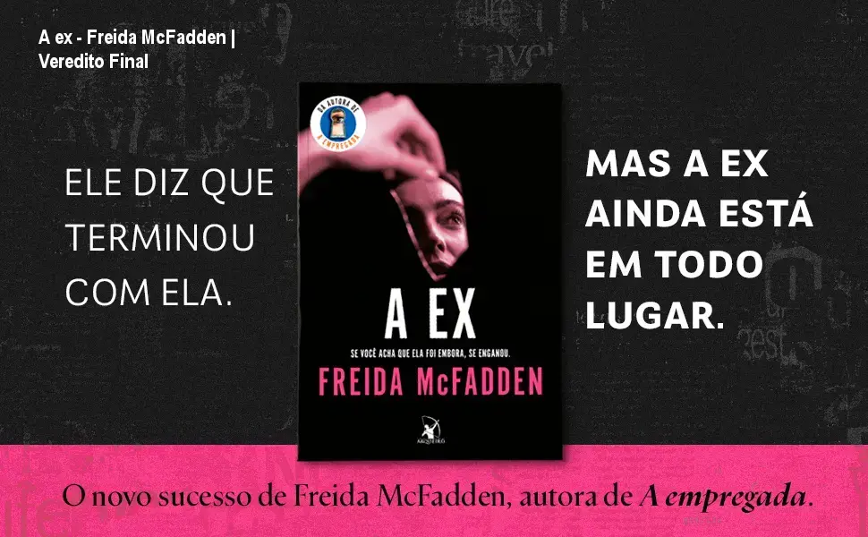 Capa do ebook A ex de Freida McFadden exibida em um dispositivo Kindle