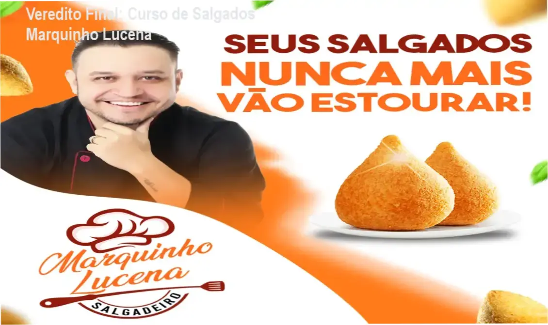 Salgados profissionais produzidos com a técnica de padronização de Marquinho Lucena