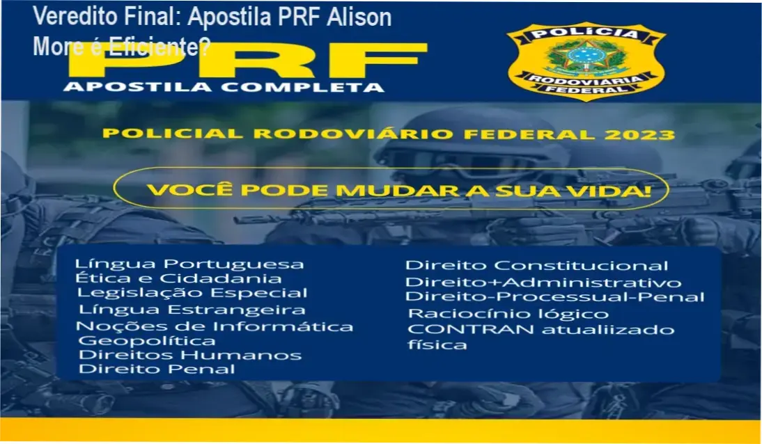 Apostila PRF Alison More bastidores e visão interna do material