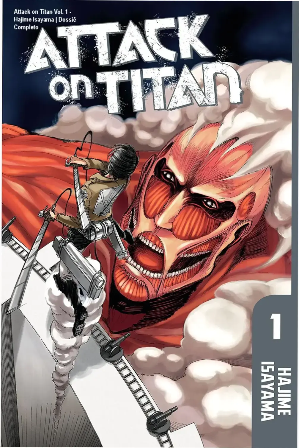 Capa do eBook Attack on Titan Volume 1 de Hajime Isayama em dispositivo Kindle