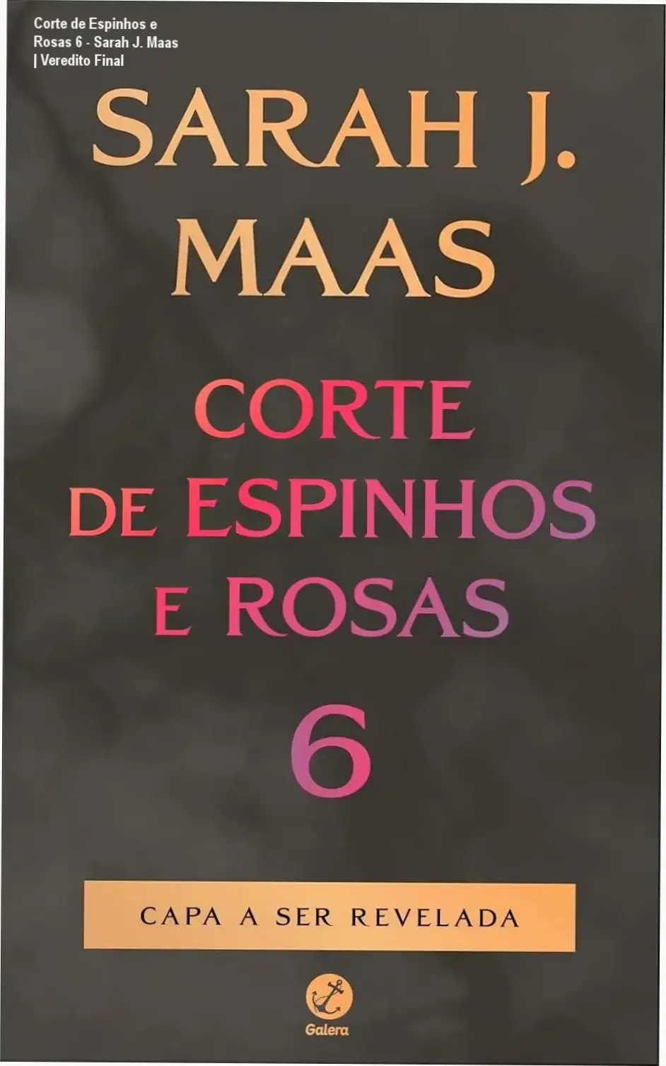 Capa do ebook Corte de Espinhos e Rosas 6 de Sarah J. Maas em dispositivo digital