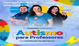 Material didático e certificado do curso Autismo para Professores Tia Tati para inclusão escolar