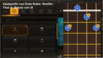 Interface do curso Cavaquinho com Dudu Nobre destacando o sistema de reconhecimento de áudio por IA