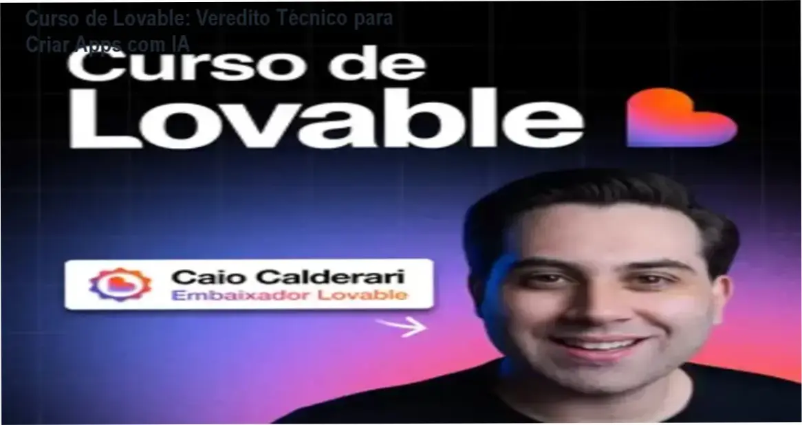 Interface do Curso de Lovable demonstrando a criação de aplicativos web com inteligência artificial