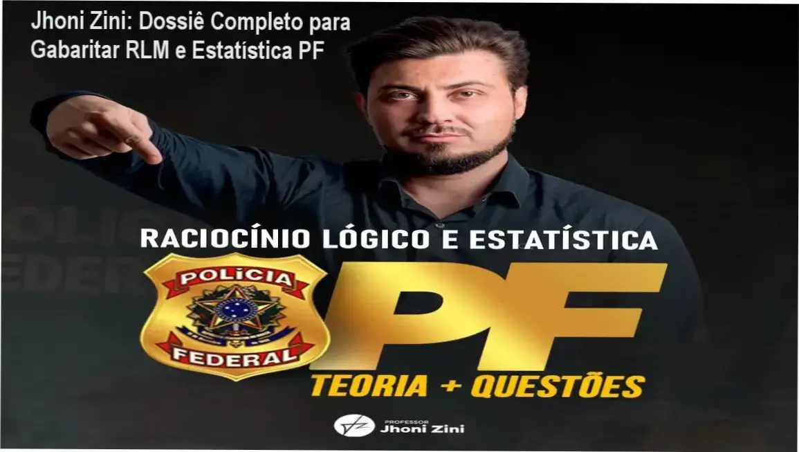 Interface do curso de Raciocínio Lógico e Estatística do professor Jhoni Zini para concurso da Polícia Federal