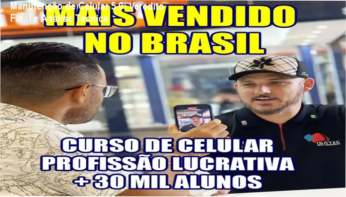 Técnico realizando reparo avançado em placa de smartphone com equipamentos profissionais do curso Manutenção de Celular 5.0