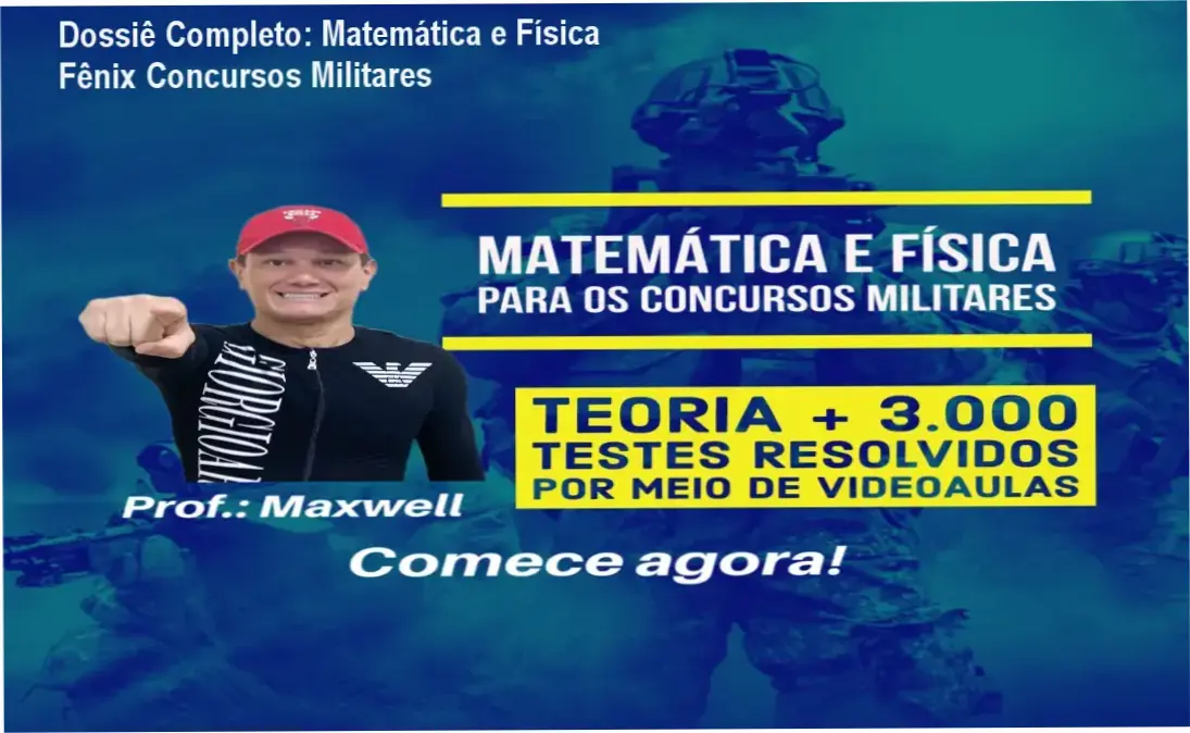 Interface do curso de Matemática e Física para concursos militares Fênix com foco em EsPCEx e ITA