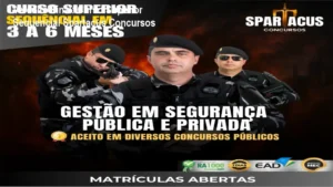 Certificado do Curso Superior Sequencial em Gestão de Segurança Pública e Privada da Spartacus Concursos