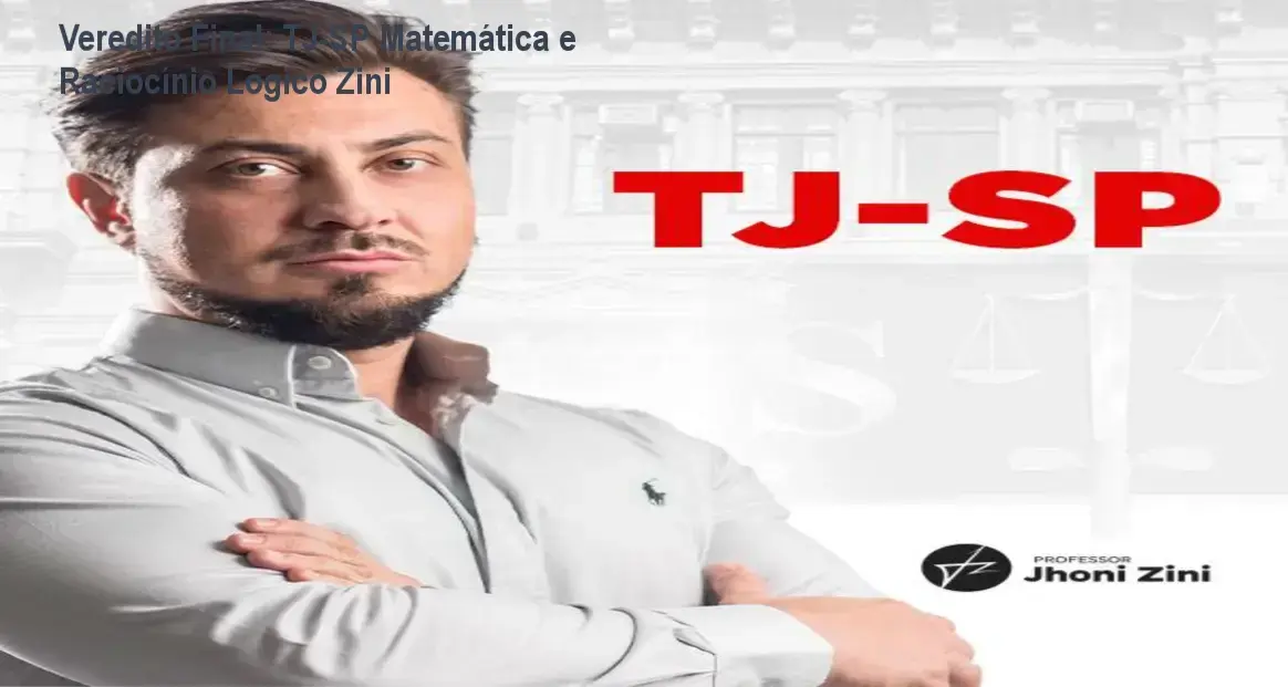 Interface do curso de Matemática e Raciocínio Lógico para TJ-SP do professor Jhoni Zini