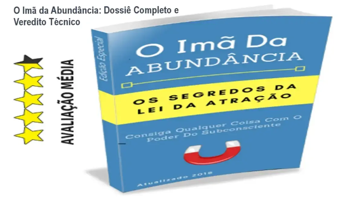 Capa do ebook O Imã da Abundância com elementos que remetem a prosperidade e mentalidade financeira