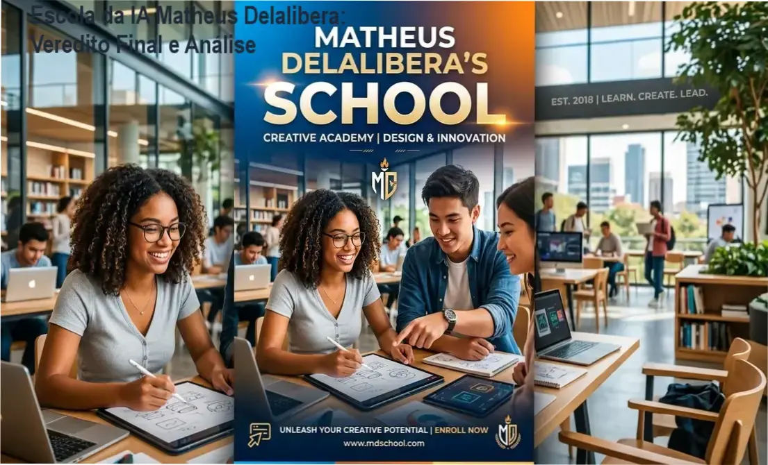 Interface do treinamento Escola da IA de Matheus Delalibera focado em vídeos virais