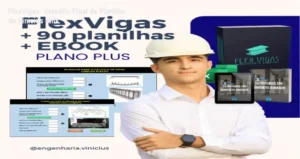 Interface da planilha FlexVigas para dimensionamento de vigas em concreto armado