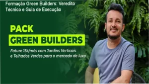 Projeto profissional de telhado verde executado com as técnicas da Formação Green Builders