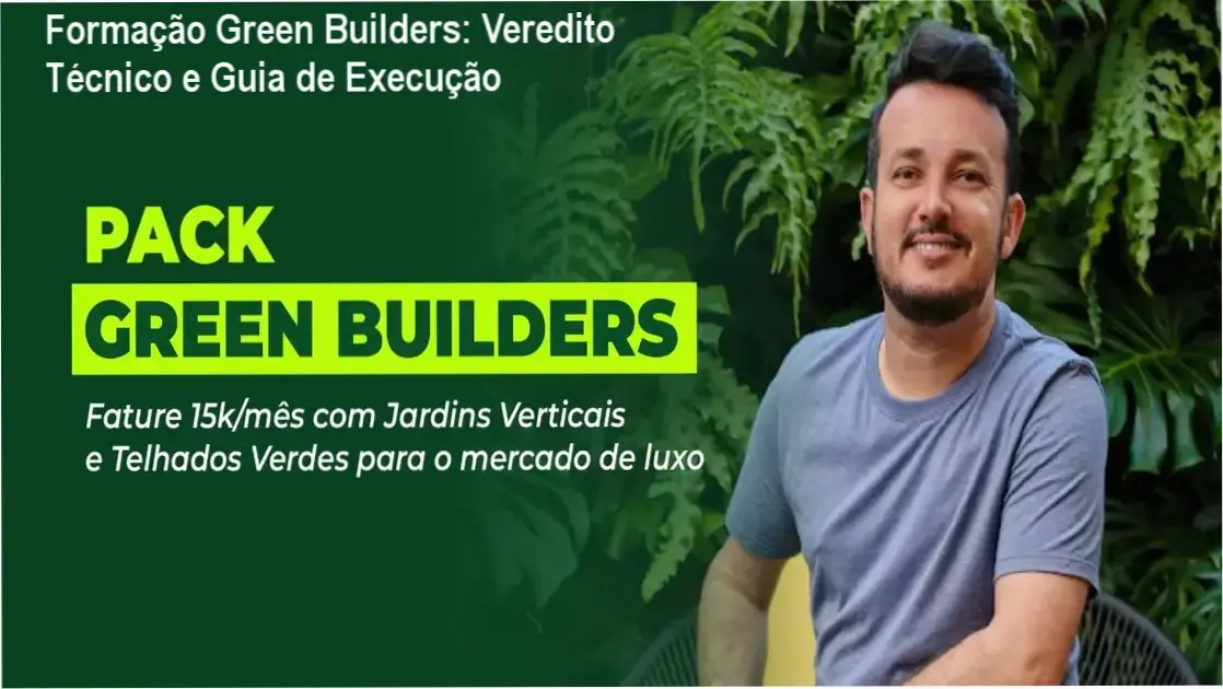 Projeto profissional de telhado verde executado com as técnicas da Formação Green Builders